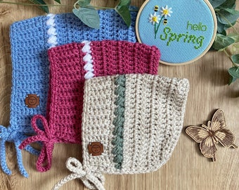 Snowdrop Crochet Bonnet Pattern: Beginner Pixie Style (PDF DOWNLOAD)