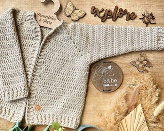 Acorn Crochet Cardigan Pattern: Children's Sizes (PDF DOWNLOAD)