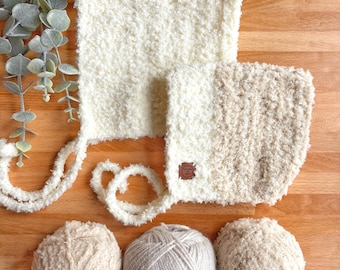 Crochet Pixie Bonnet Pattern: Fluffy Yarn, Textured Bonnet (PDF DOWNLOAD)