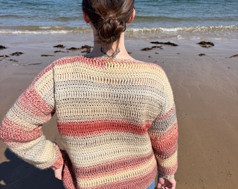 Solstice Sweater Crochet Pattern: Beginner-Friendly Pullover (PDF Download, XS-5X Sizes