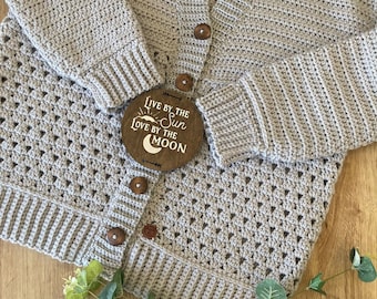 Pine Crochet Cardigan Pattern: Beginner Ladies Sweater (PDF Download)