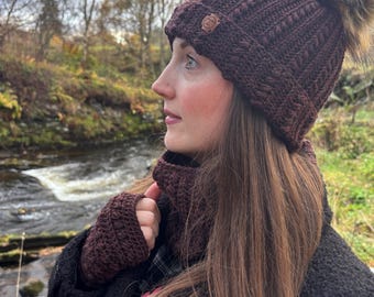 Crochet Beanie, Cowl, and Gloves Pattern, Beginner Friendly (PDF Download)