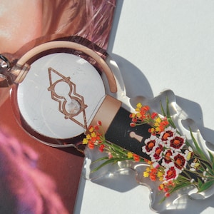 Ateez flower lightstick acrylic keychain kpop