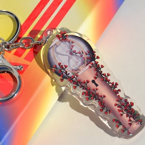 Ateez flower lightstick v.2 acrylic keychain kpop