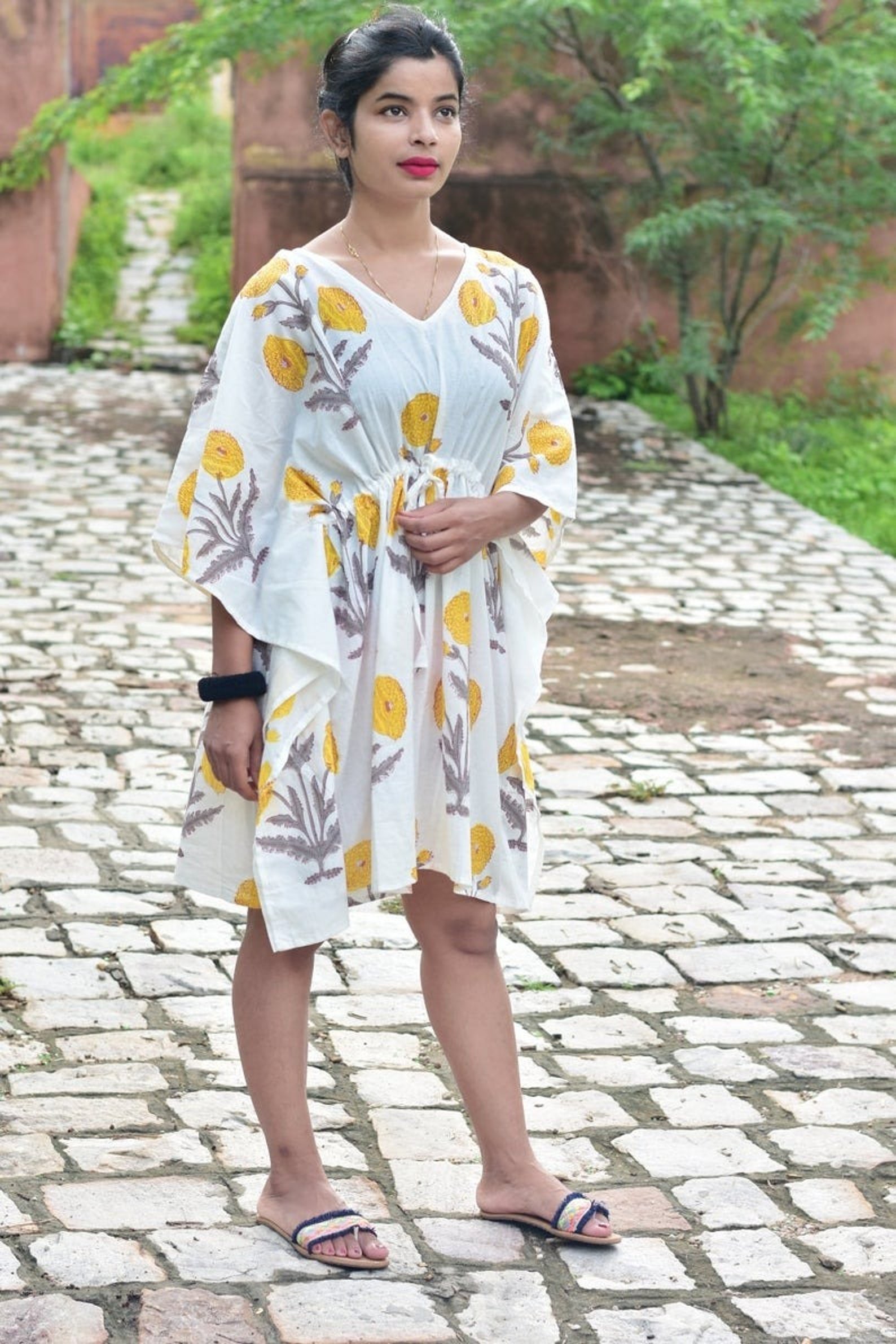 Cotton Short Kaftan Kaftan Top Beach Tunic Top Short Front Etsy