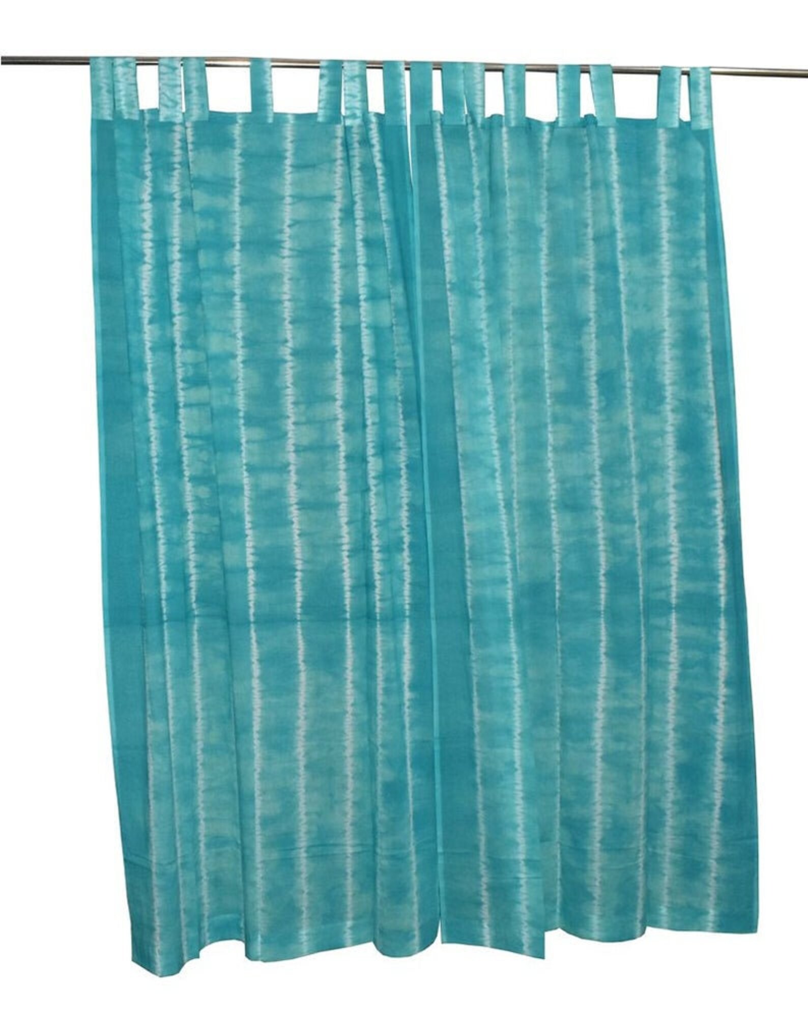 Tie Dye Curtains Turquoise Blue Bohemian Curtain Sheer Etsy
