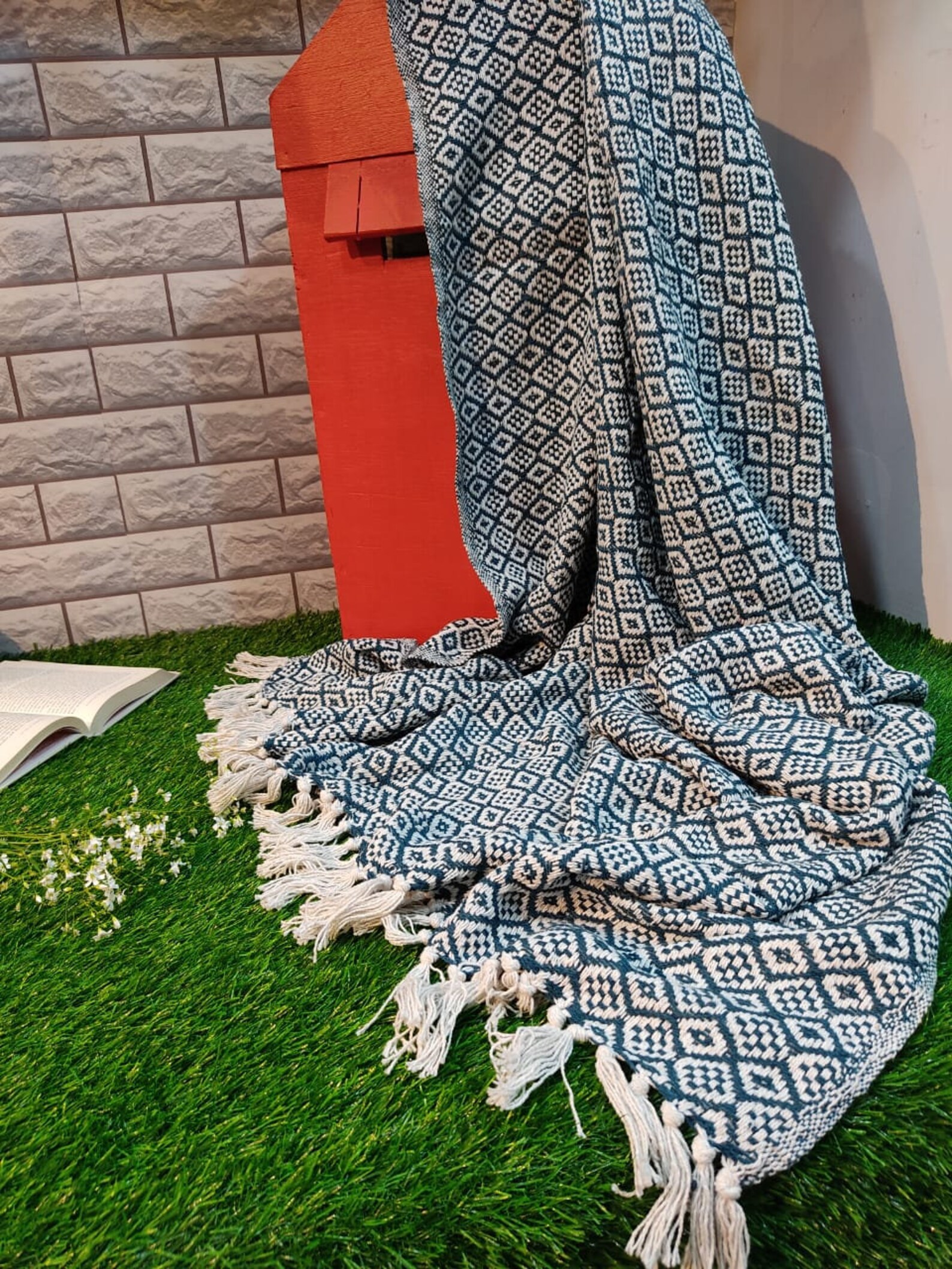 Ethnic Beach Blanket Hand Loomed Tufted throw Blanket Bohemian Etsy