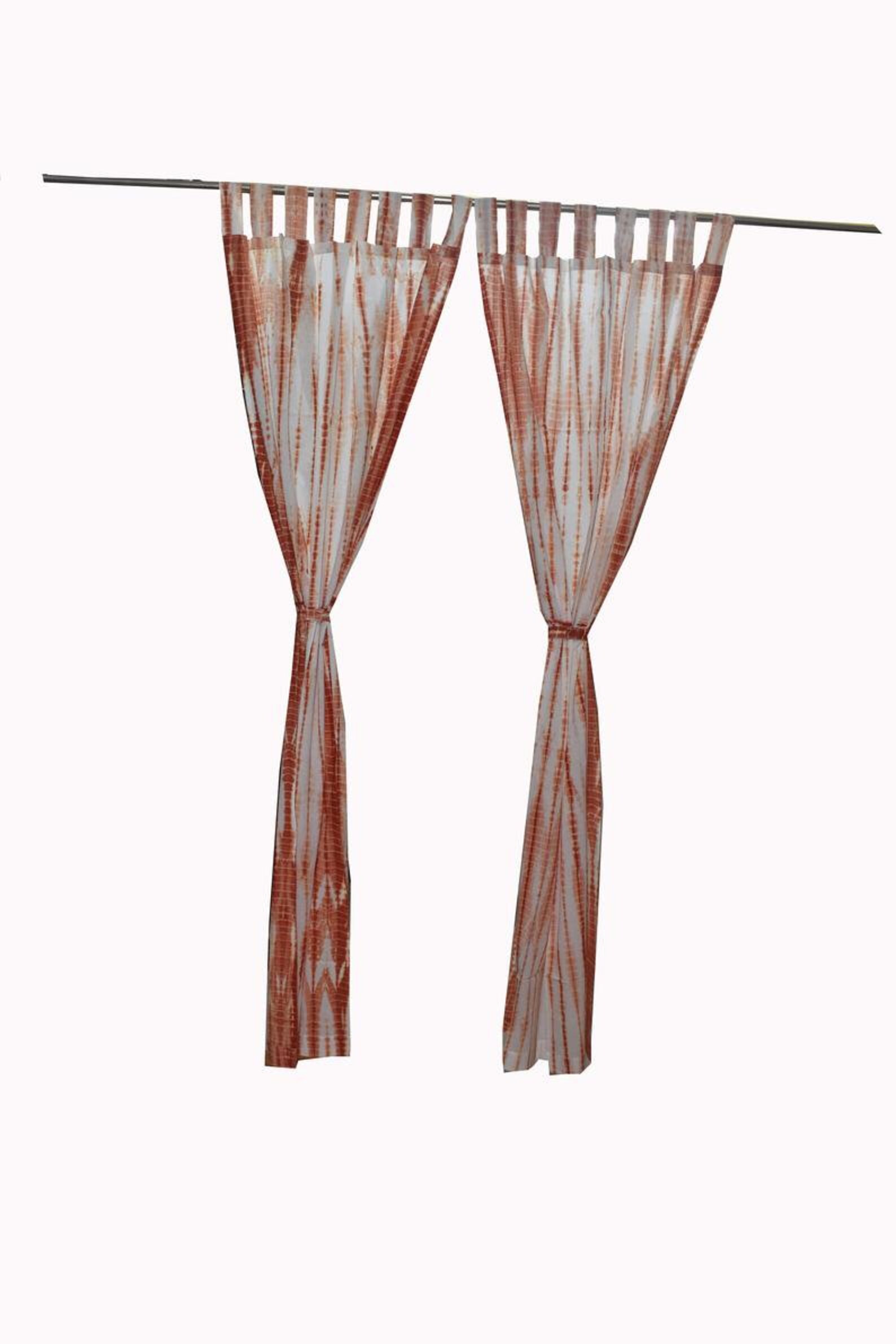 Bohemian Curtain Boho Decor Beach Curtains Brown and White Etsy