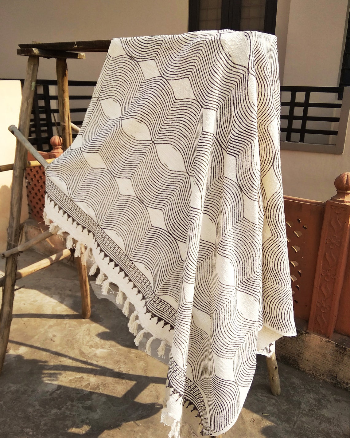Ethnic Beach Blanket Hand Loomed woven throw Blanket Bohemian Etsy
