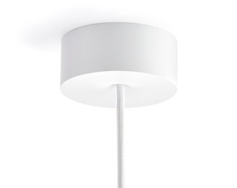 Beautiful Ceiling Rose Light fitting, Magnetic Canopy Kit with integrated strain relief. Alu, Matt White - Made in Germany