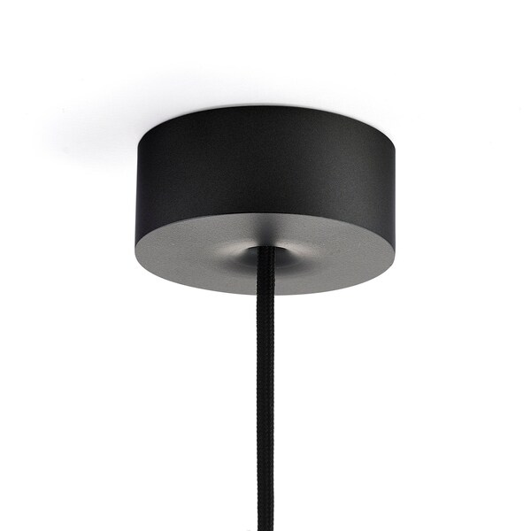 Beautiful Ceiling Rose Light fitting, Magnetic Canopy and integrated strain relief. Milled Aluminium, Matt Black - Made in Germany