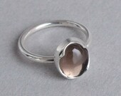 Smoky Quartz Ring size 6, Silver Gemstone Ring