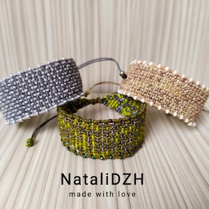 Pulsera anudada/Pulsera ancha de macramé/Joyería bohemia/Pulsera boho/Pulsera hippie/Pulsera tejida a mano/Macramé tribal/Pulsera elegante