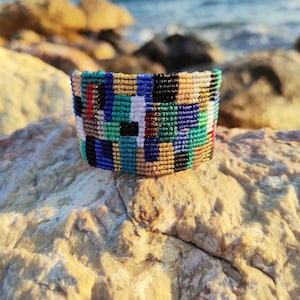 Wide Macrame Bracelet/Knotted Bracelet/Bohemian Jewelry/Boho bracelet/Hippie bracelet/Handwoven bracelet/Tribal macrame/Elegant bracelet