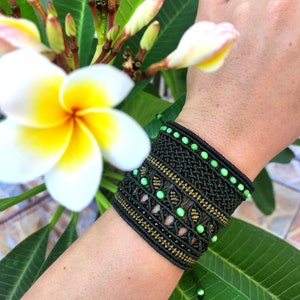 Wide Macrame Bracelet/Knotted Bracelet/Bohemian Jewelry/Boho bracelet/Hippie bracelet/Handwoven bracelet/Tribal macrame/Elegant bracelet