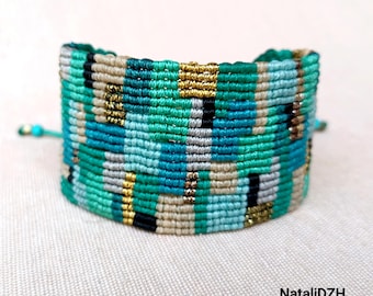 Wide Macrame Bracelet/Knotted Bracelet/Bohemian Jewelry/Boho bracelet/Hippie bracelet/Handwoven bracelet/Tribal macrame/Elegant bracelet