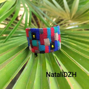 Brede Macrame armband/geknoopte armband/Boho sieraden/Boho armband/Hippie armband/handgeweven armband/Tribal macrame/elegante armband