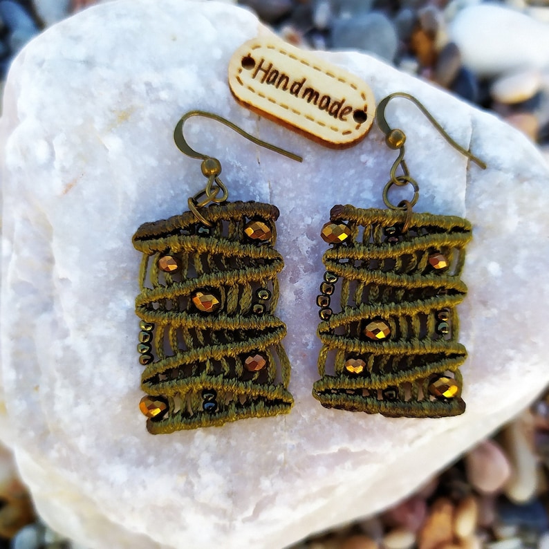 Macrame EarringsBoho EarringsHippie EarringsGypsy EarringsTribal EarringsBohemian EarringsEarrings HandmadeBeaded Earringsmom gift