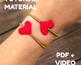 Anleitungsmuster/Makrameemuster pdf/Herzarmband Makramee/Anleitung Makrameearmband/Mikro-Makramee-Anleitung/Makrameemuster/Herzarmband