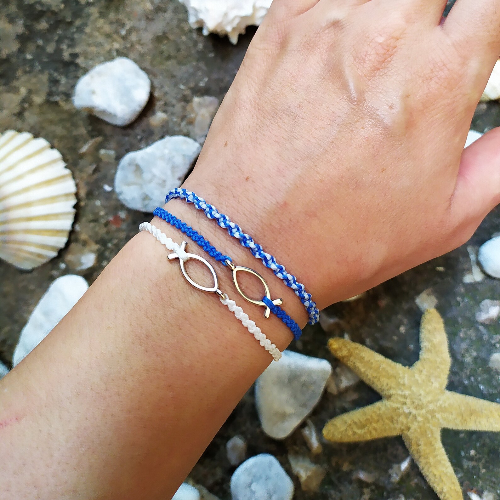 Surfer jewelry set/Friendship Bracelet 2 pc set/Beach Etsy