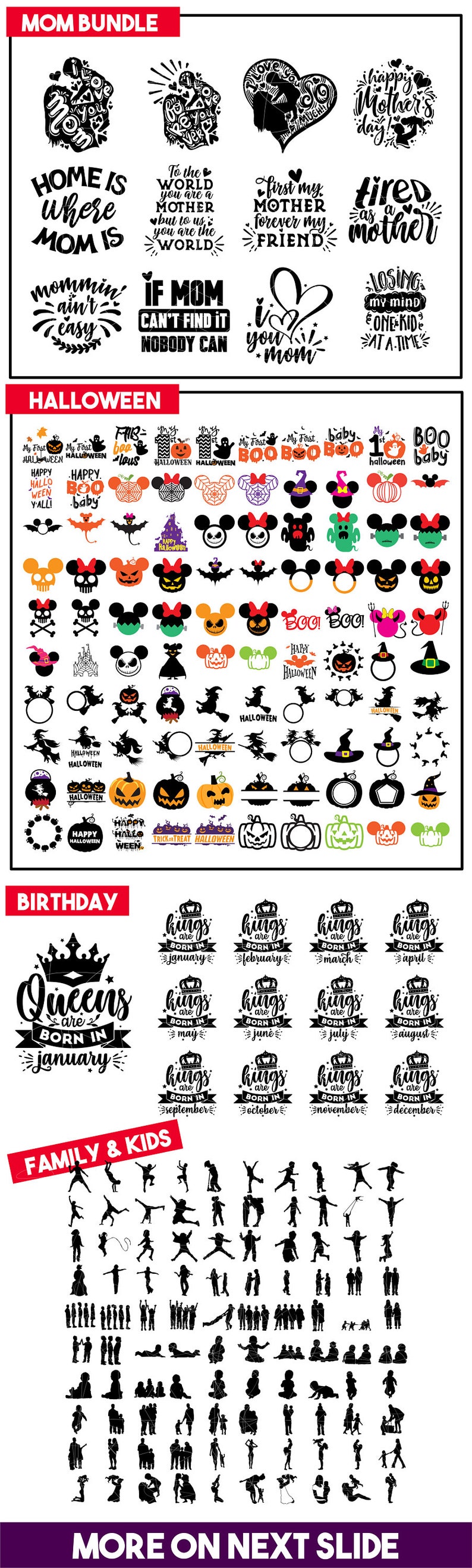 ALL IN SHOP Svg Files Unlimited Commercial Use Cricut Silhouette Sublimation Transfer Easy Instant Download Disney Mermaid Unicorn /& More