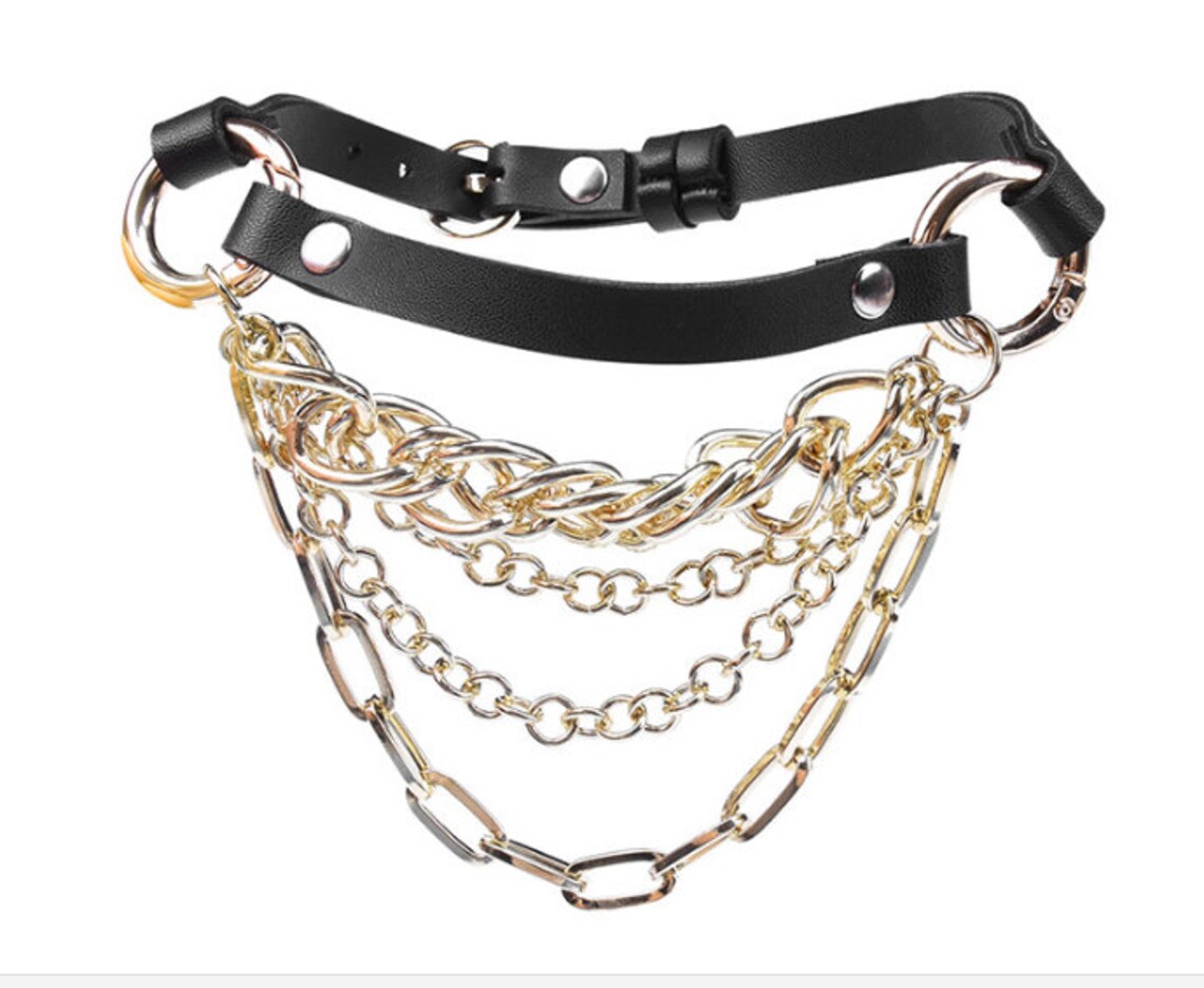 Leather Neck Collar Necklace Body Restraints BDSM Fetish Wear Etsy