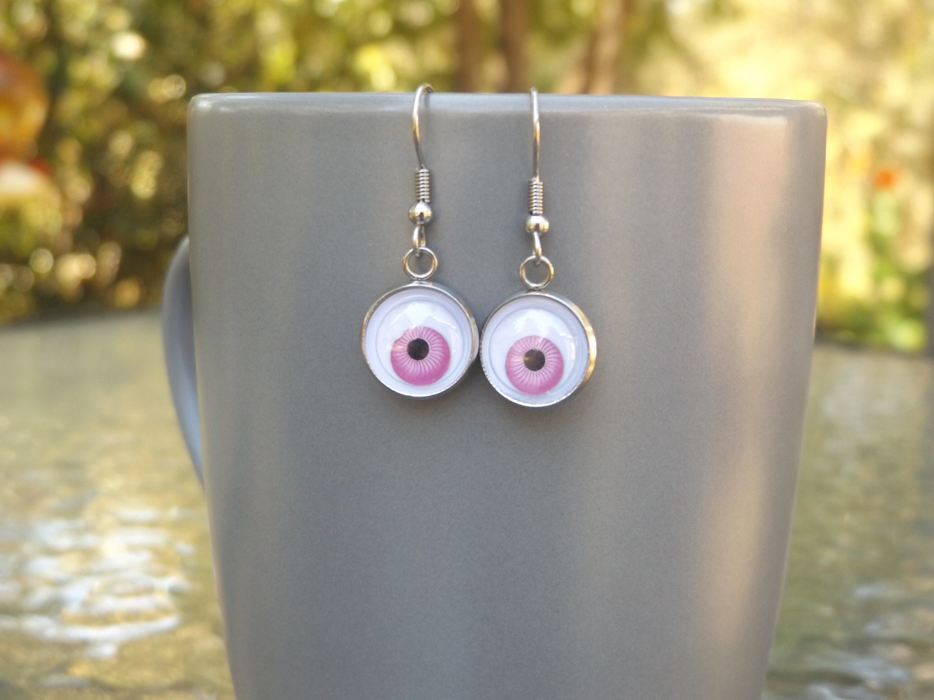 Halloween Pink Googly Eyed Earrings Etsy