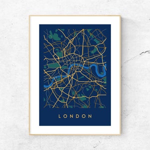 LONDON Map Print - UK Travel Poster - Digital Download
