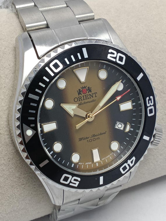 Refurbished Orient Automatic Watch: Brown Dial Si… - image 2