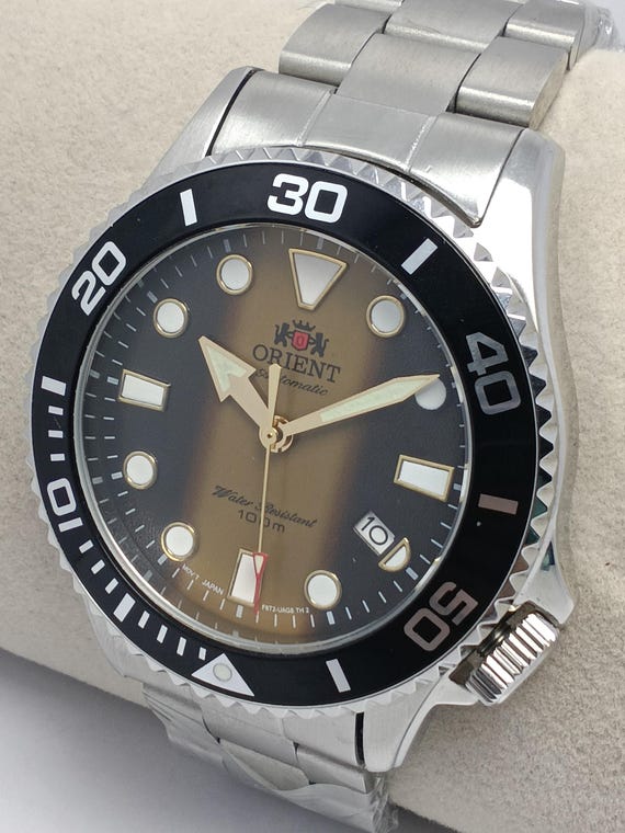 Refurbished Orient Automatic Watch: Brown Dial Si… - image 3