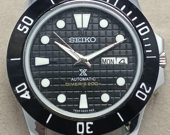 カスタムブラックセイコーモッドウォッチ：ステンレススチール