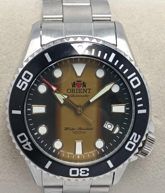 Refurbished Orient Automatic Watch: Brown Dial Si… - image 1