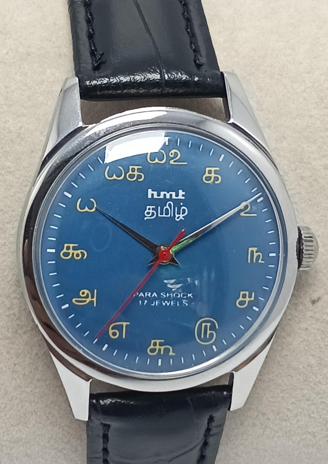 Hmt Ravi Vintage HMT Tamil Blue Dial Hand-winding Watch: Silver Case - Etsy