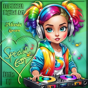Little DJ Clipart Special EDT, Kinder Musik PNG, Scrapbooking, Journal Papier, Musik digitales Bundle, Musik Clipart, Kinder Clipart, Papiermodell