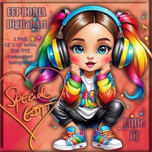 Little DJ Clipart Special EDT, Kinder Musik PNG, Scrapbooking, Journal Papier, Musik digitales Bundle, Musik Clipart, Kinder Clipart, Papiermodell
