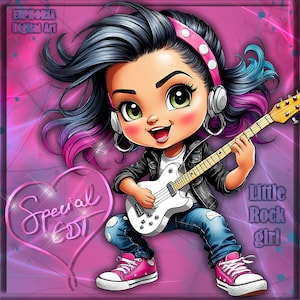 Little DJ Rock Star Clipart Special EDT, Kindermusik PNG, Scrapbooking, Musik-Digitalpaket, Musik-Clipart, Kinder-Clipart, Papierhandwerk