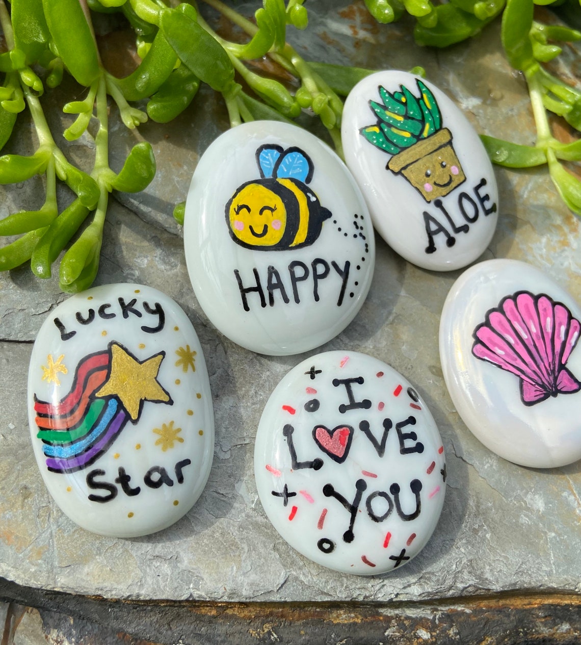 Lucky Pocket Hug Pebble / Stone Painted Rock Gift Luck Etsy