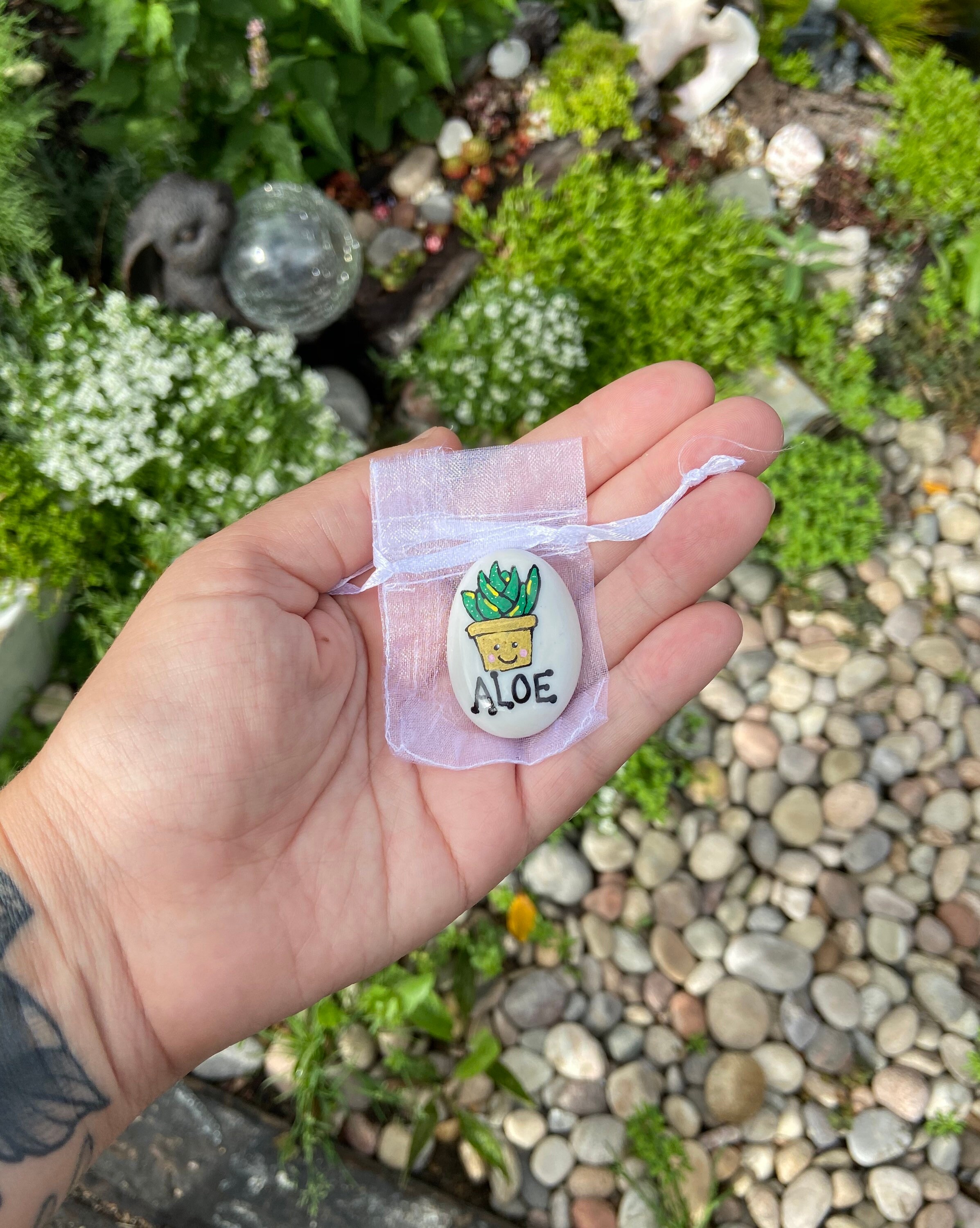 Lucky pocket hug pebble / stone painted rock Gift Luck Etsy