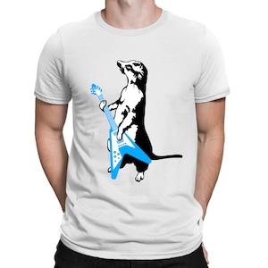 Meerkat Guitarrista Rock Guitarra Eléctrica Músico Camiseta - Hombres Mujeres y Niños Tallas