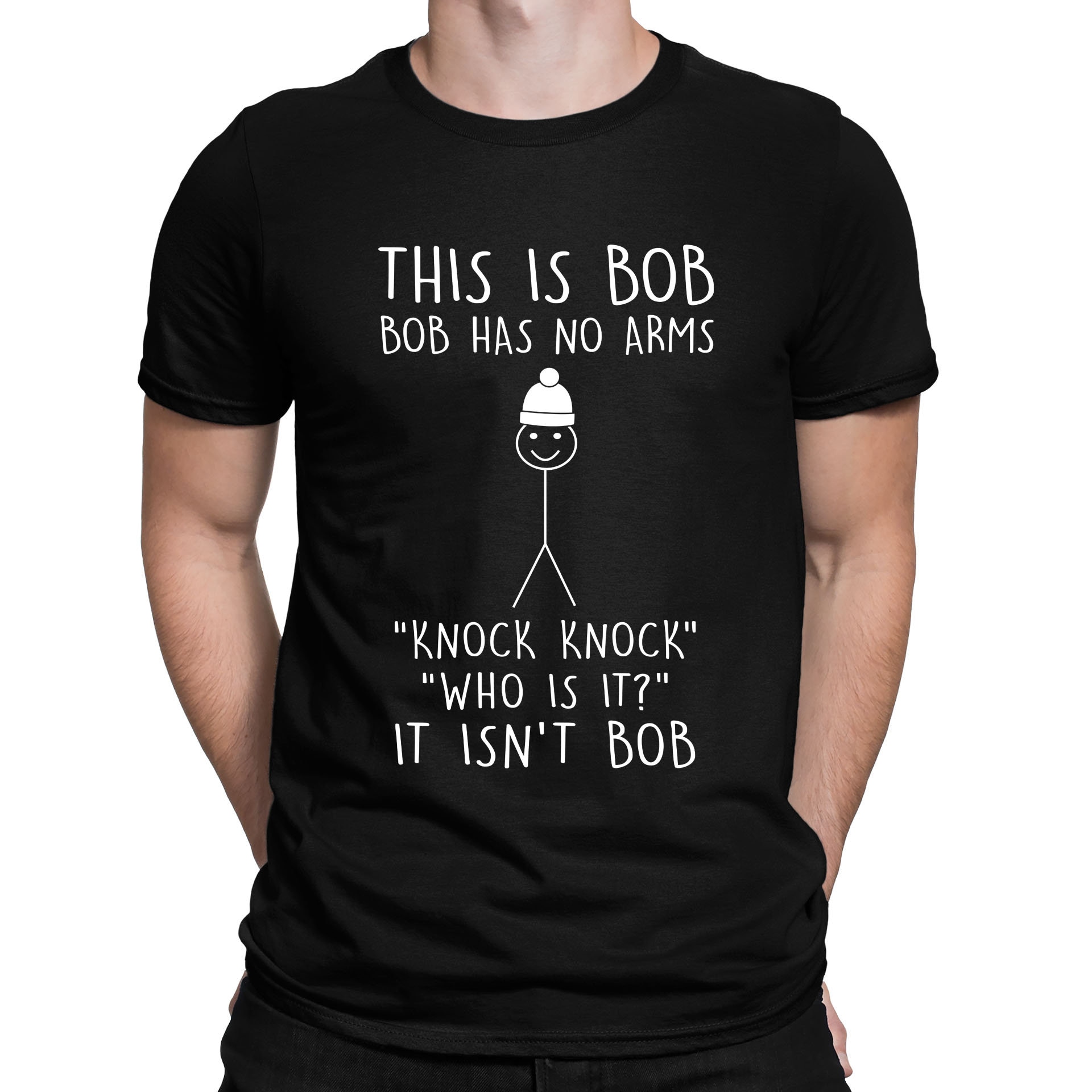 This is Bob No Arms Knock Knock Stickman Joke Funny T-shirt - Etsy UK