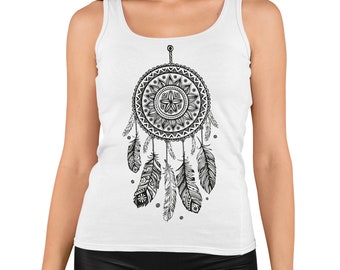 Dreamcatcher Tattoo Style Feathers Vest Tank Top - Taglie Uomo e Donna