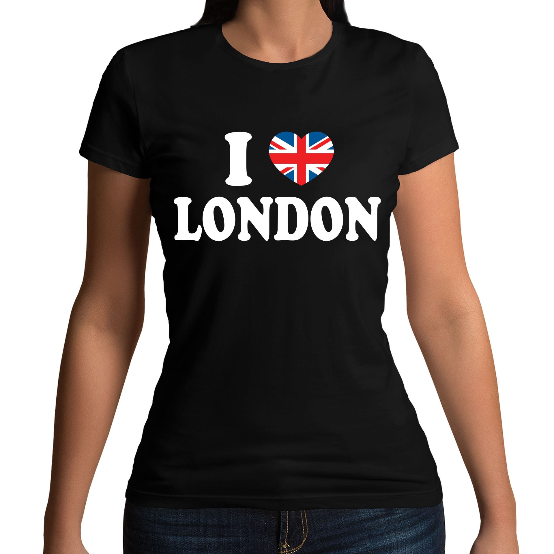 MIRABOZZI I Love London T-Shirt - London Skyline Heartbeat Union Flag Design, Unisex Gift
