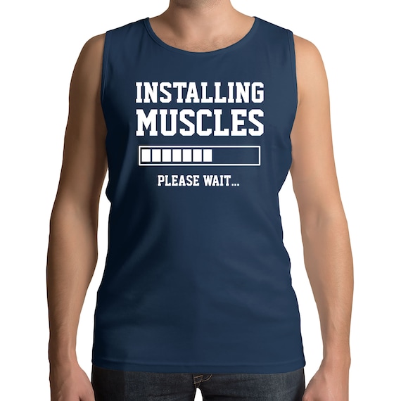 Installing Muscles Please Wait Gym Slogan Funny Vest Tank Top | Etsy