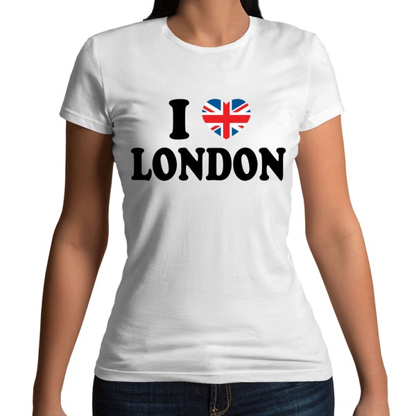 I Love London Union Jack heart Flag T-Shirt - Tailles Hommes Femmes et Enfants