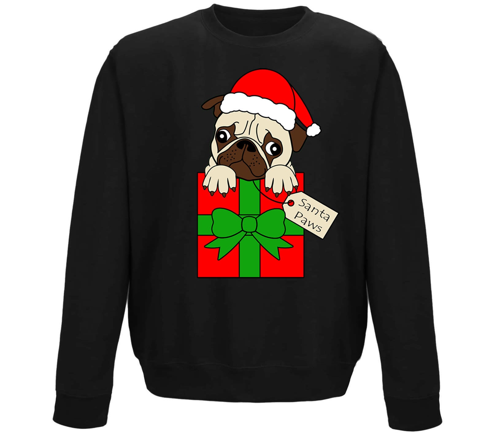 Santa Paws Pug Dog Present Funny Christmas Jumper Sweatshirt - Etsy Canada