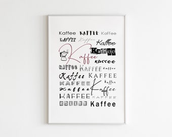 Art Print-Wall art-Bistro-Bar-modern art-kitchen-minimalist-coffee-scandinavian-northern-typography-black/white-DINA4