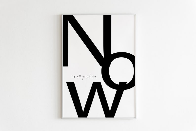 Art Print-Wall painting-now is all you have-abstract-modern art-poster-minimalist-Scandinavian-northern-typography-saying-inspiration-DINA4