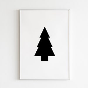 Kunstdruk-muurschildering-kerstboom-kerstposter-minimalistisch-cadeau-Scandinavisch-noords-typografie-moderne kunst-DINA 4