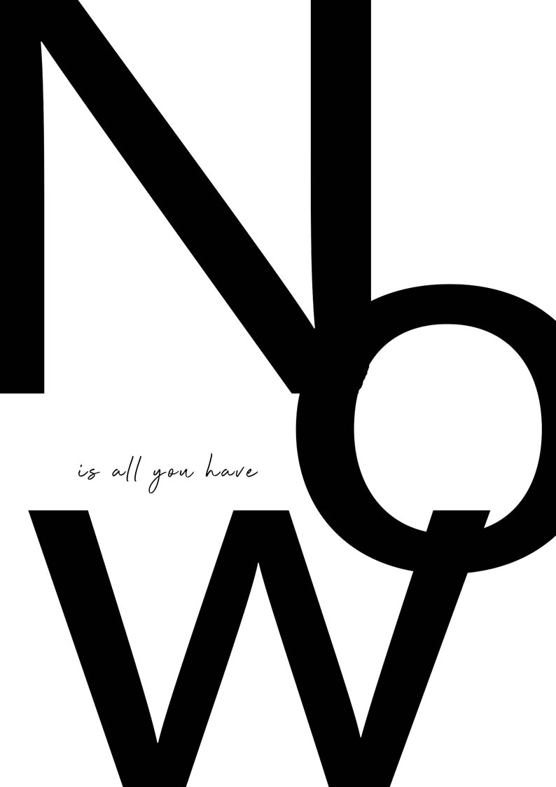 Art Print-Wall painting-now is all you have-abstract-modern art-poster-minimalist-Scandinavian-northern-typography-saying-inspiration-DINA4
