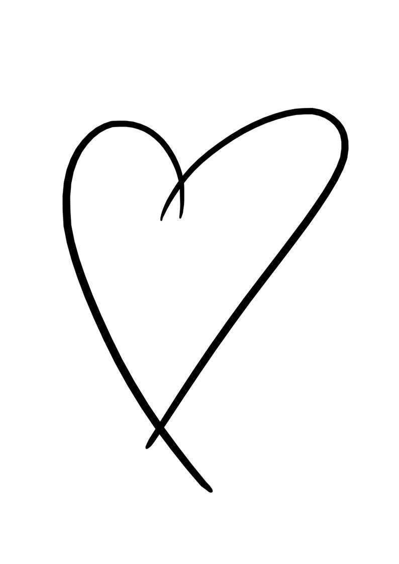 Art Print-Wall Painting-Nursery-Modern Art-Heart-Minimalist-Scandinavian-Northern-Typography-Family-Love-Positive-Line Art-DINA 4